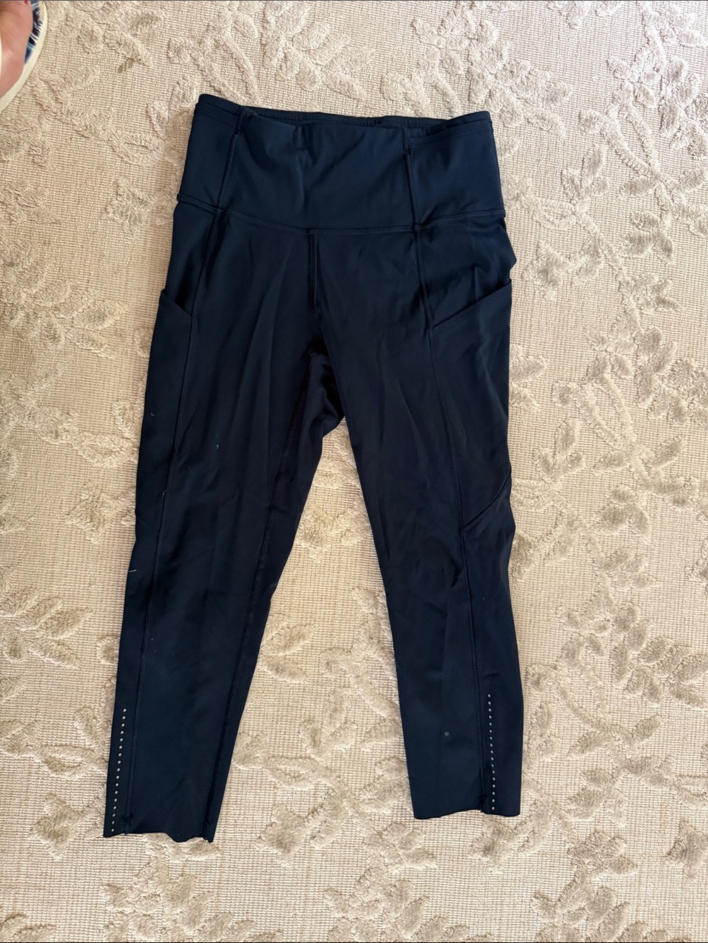 lululemon athletica Navy high -Rise Pocketed Leggings with Ankle Perforation
